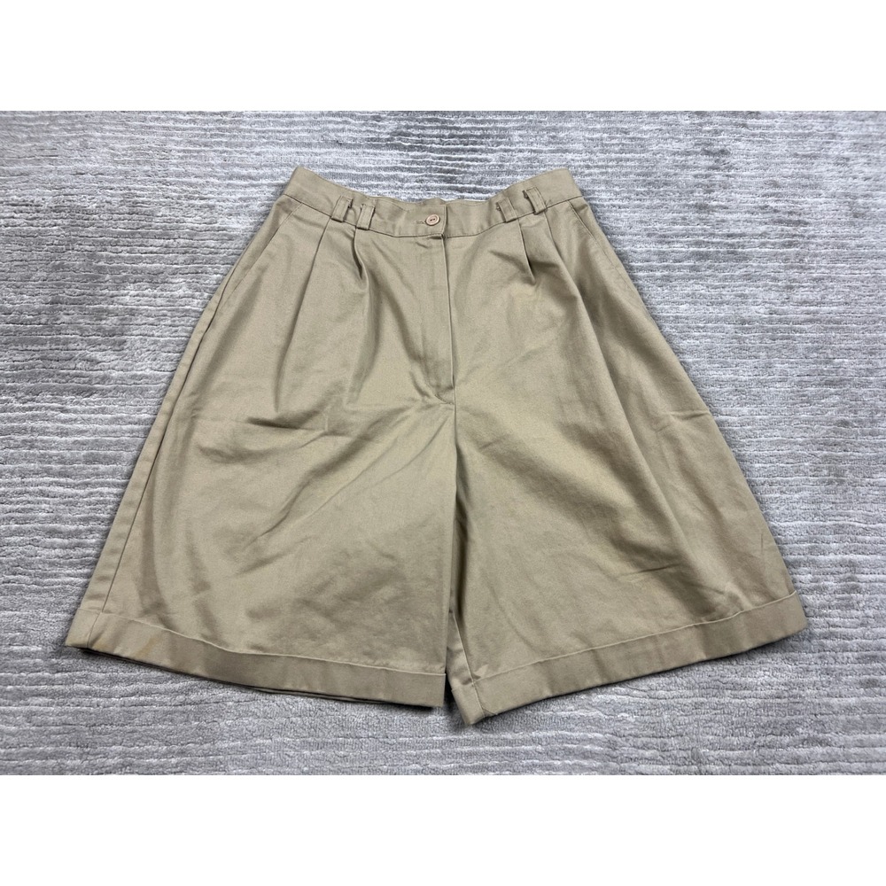 Jara Pleated Shorts Women 10 Tan Khaki High Waist Vintage 90s Cotton Made in USA